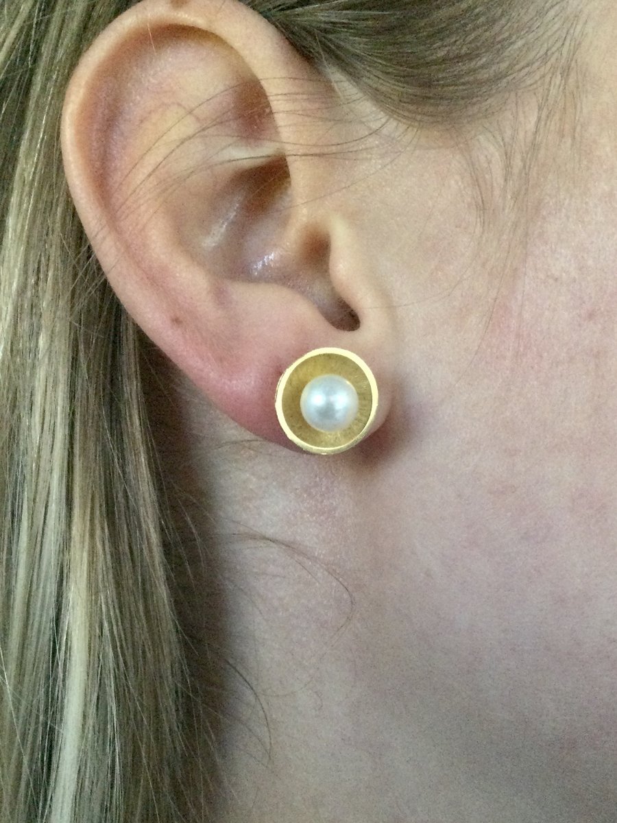 Paire De Boucles D’oreilles Or Et Perles - Castafiore