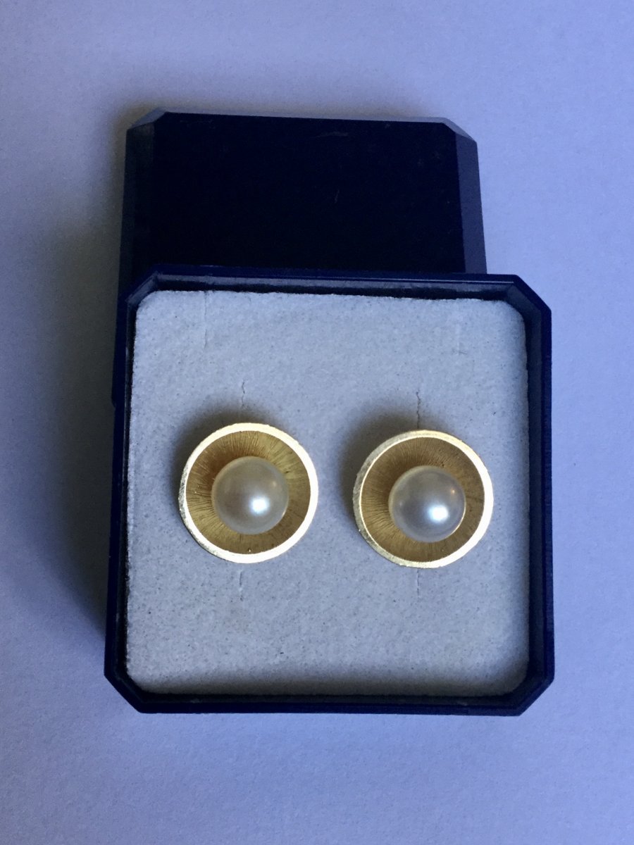 Paire De Boucles D’oreilles Or Et Perles - Castafiore