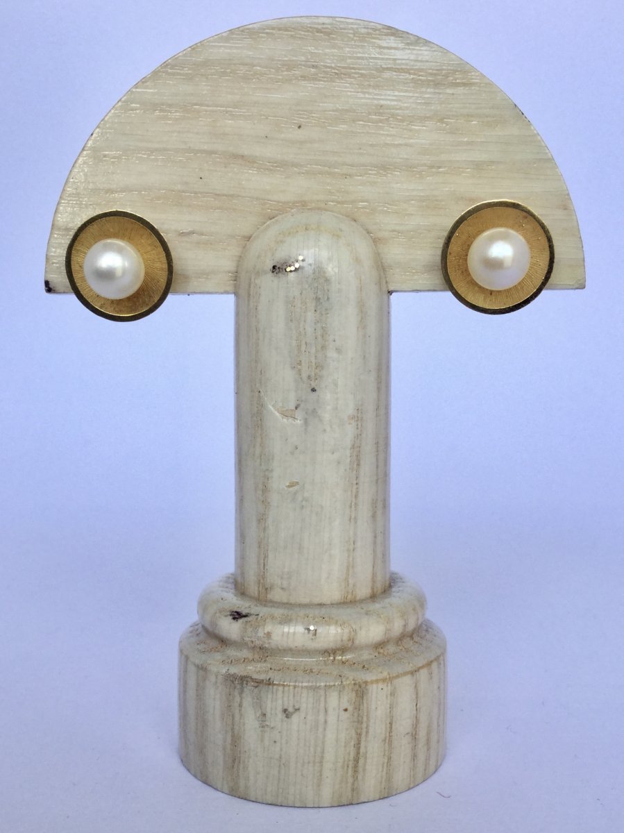 Paire De Boucles D’oreilles Or Et Perles - Castafiore