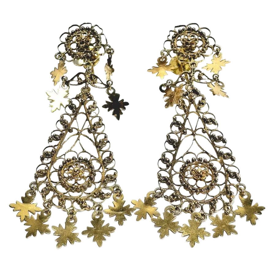 Paire de boucles d’oreilles pendantes en or rose - Castafiore