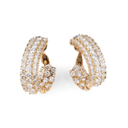 Paire de boucles d'oreilles sur or jaune en diamants - Castafiore
