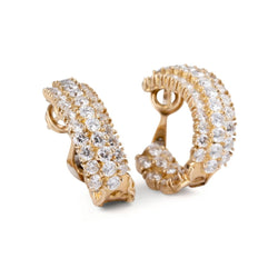 Paire de boucles d'oreilles sur or jaune en diamants - Castafiore