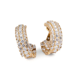 Paire de boucles d'oreilles sur or jaune en diamants - Castafiore
