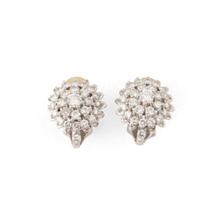 Paire de clips d’oreilles en or blanc et diamants - Castafiore