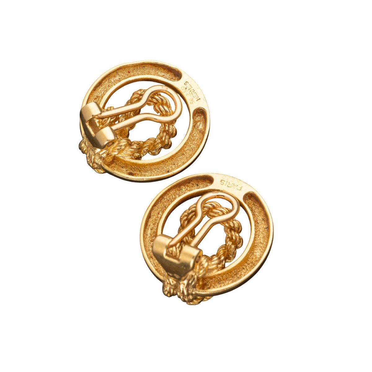 Paire de clips d'oreilles Hermes en or jaune - Castafiore