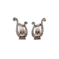 Paire de clips d'oreilles LYRES en diamants - Castafiore
