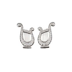 Paire de clips d'oreilles LYRES en diamants - Castafiore