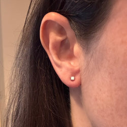 Paire de clous d'oreilles or gris et diamants - Castafiore