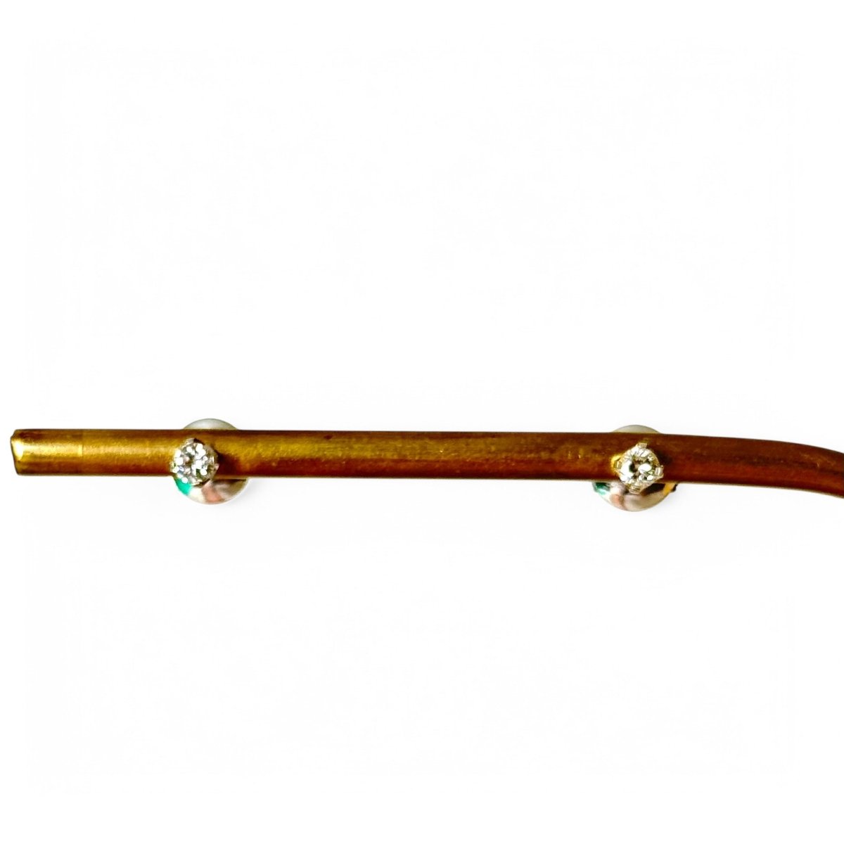 Paire de clous d'oreilles or gris et diamants - Castafiore
