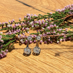 Paire de dormeuses diamants taille ancienne - Castafiore