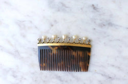 Paire de Peignes Diamants et Perles Fines sur Or - Castafiore