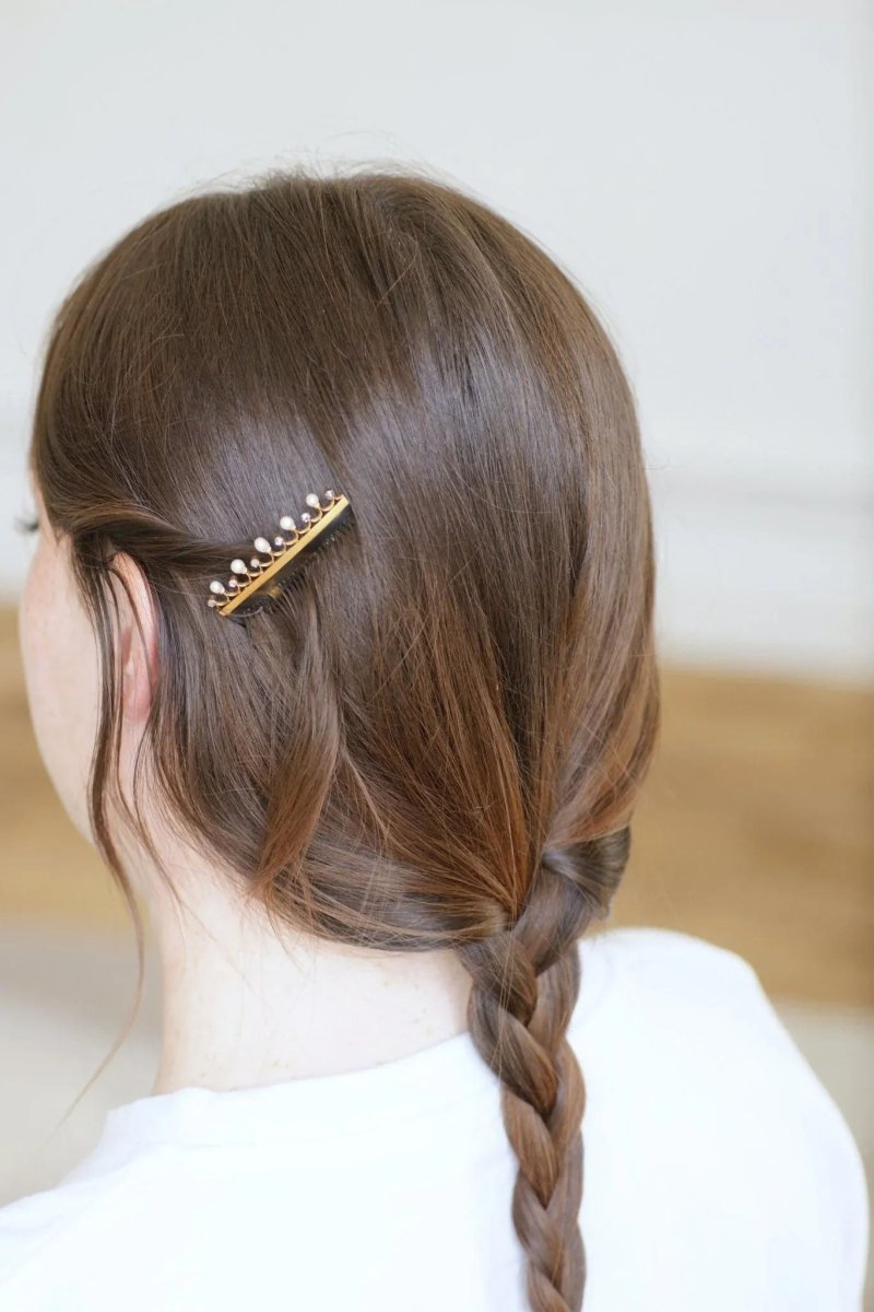 Paire de Peignes Diamants et Perles Fines sur Or - Castafiore