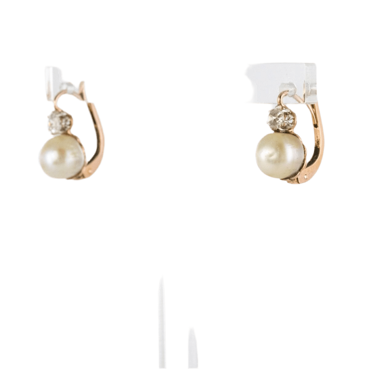 Parure Bague et Boucles d'oreilles en or rose, perles et diamants - Castafiore