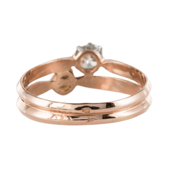 Parure Bague et Boucles d'oreilles en or rose, perles et diamants - Castafiore