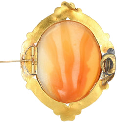 Parure Boucles d'oreilles et Broche ancienne or camée et émail - Castafiore