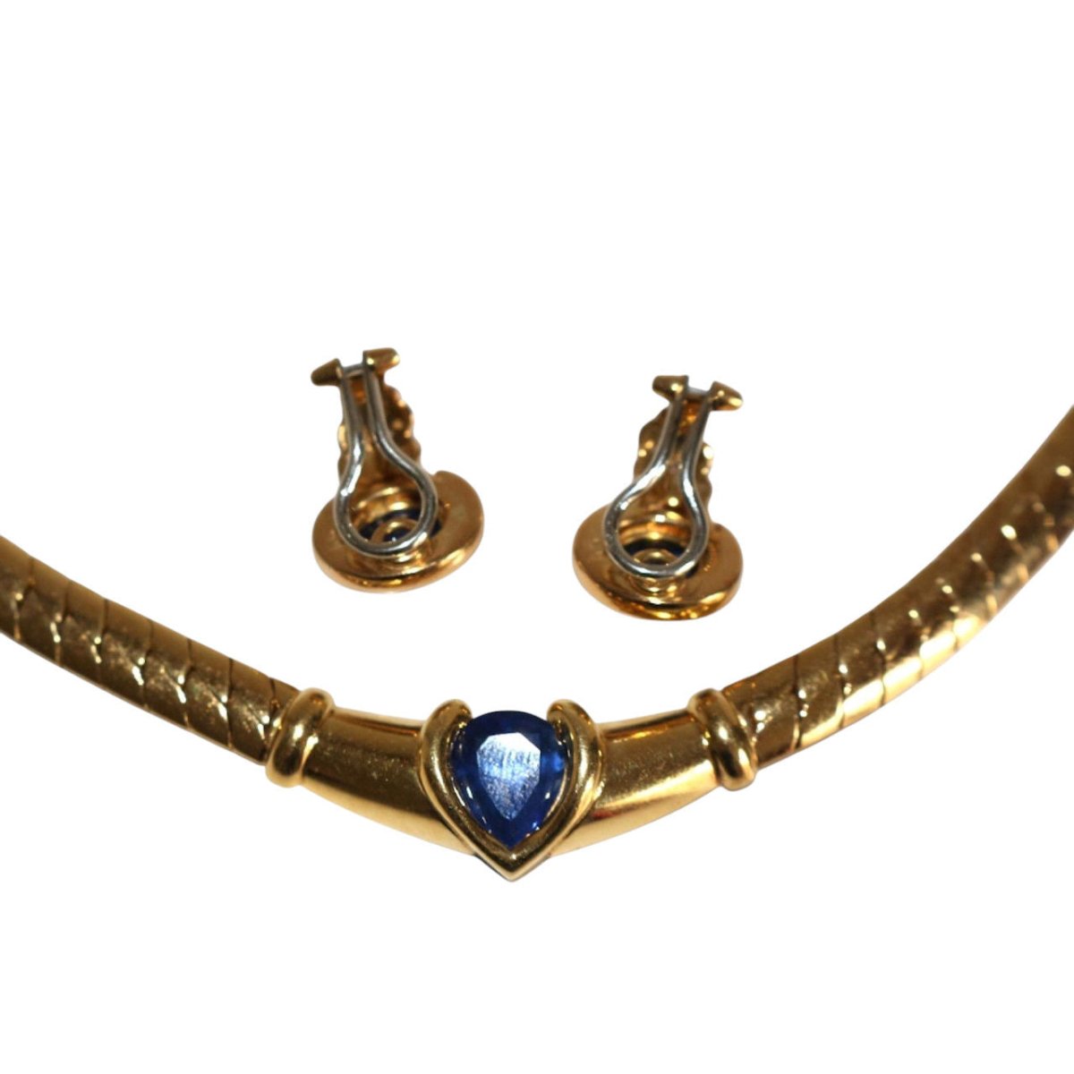 Parure Collier Maille et Boucles d'oreilles Clips PATEK PHILIPPE en or jaune - Castafiore