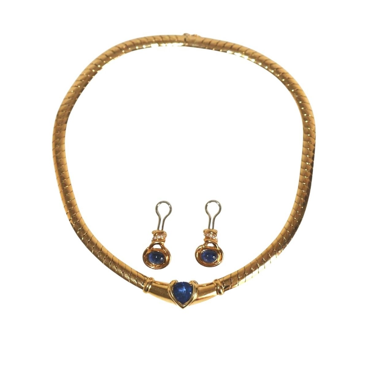 Parure Collier Maille et Boucles d'oreilles Clips PATEK PHILIPPE en or jaune - Castafiore