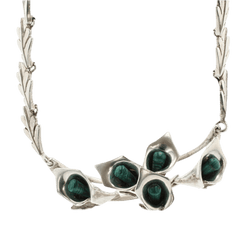 Parure en argent et malachite - Castafiore