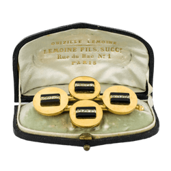 Parure en or jaune, onyx et diamants - Castafiore