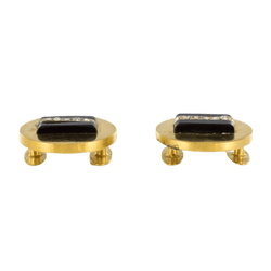 Parure en or jaune, onyx et diamants - Castafiore