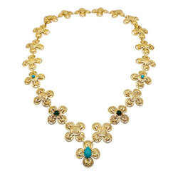 Parure M. GÉRARD en or jaune et pierres de couleur - Castafiore