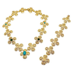 Parure M. GÉRARD en or jaune et pierres de couleur - Castafiore