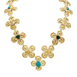 Parure M. GÉRARD en or jaune et pierres de couleur - Castafiore