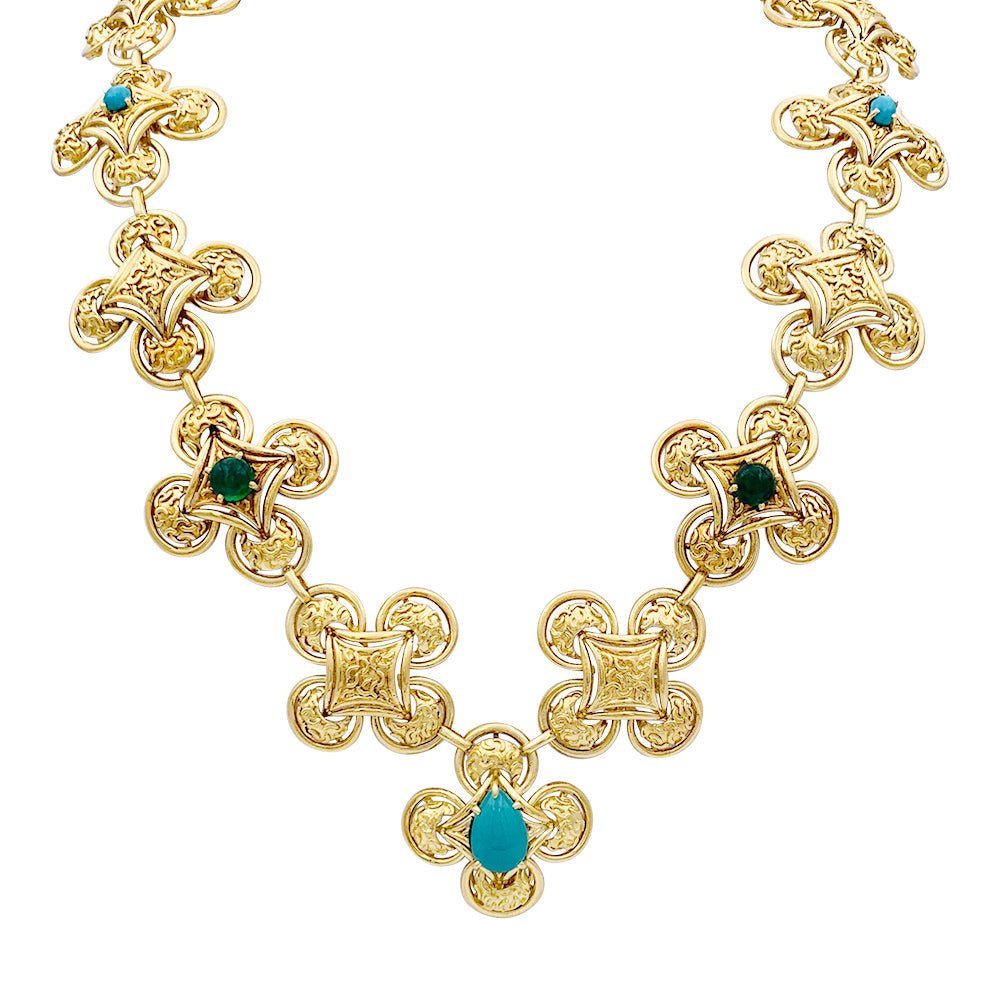 Parure M. GÉRARD en or jaune et pierres de couleur - Castafiore