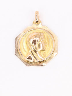 PAUL BRANDT Médaille Art Deco or jaune vierge de profil - Castafiore