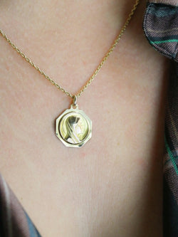 PAUL BRANDT Médaille Art Deco or jaune vierge de profil - Castafiore