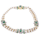 PEARL CHOKER Collier de diamants et d'émeraudes. - Castafiore