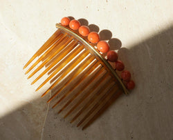 Peigne à Cheveux Ancien Corail Or Jaune - Castafiore
