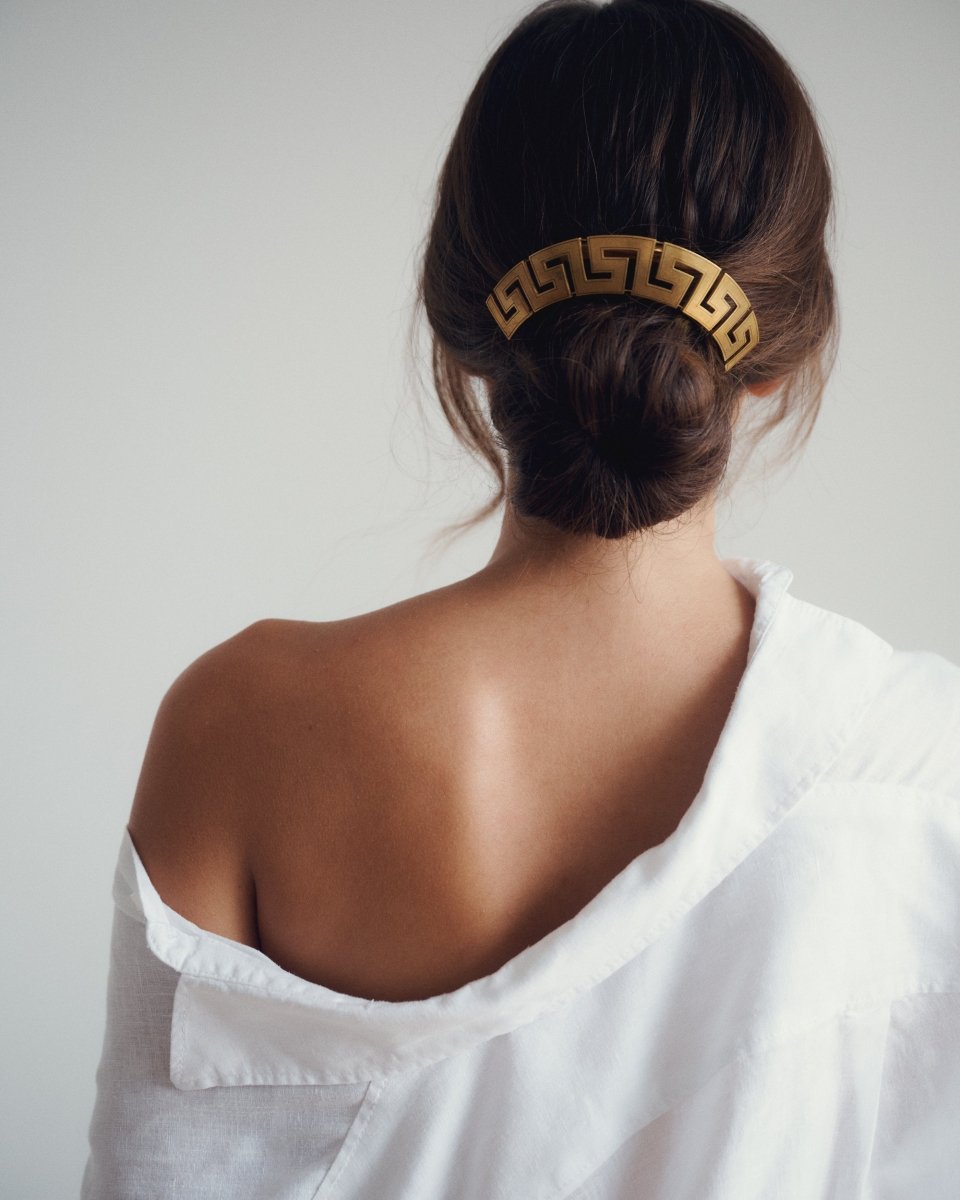 Peigne Ancien Méandre Grec Or Jaune et Ecaille - Castafiore