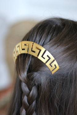 Peigne Ancien Méandre Grec Or Jaune et Ecaille - Castafiore