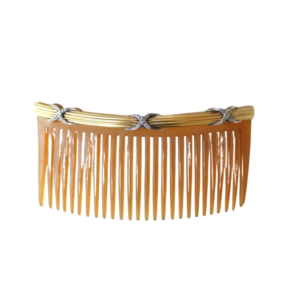 Peigne en or jaune, argent et diamants - Castafiore
