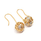 Pendants d’oreilles boules diamants or rose 18 carats - Castafiore