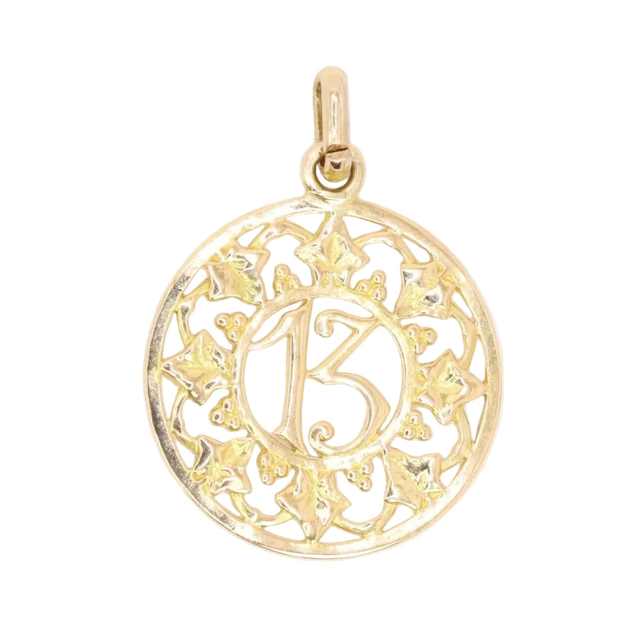 Pendentif 13 porte - bonheur en or jaune - Castafiore