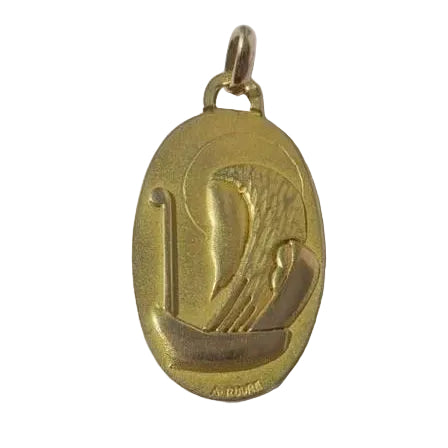 Pendentif A. ROURE Saint Christophe en or jaune - Castafiore