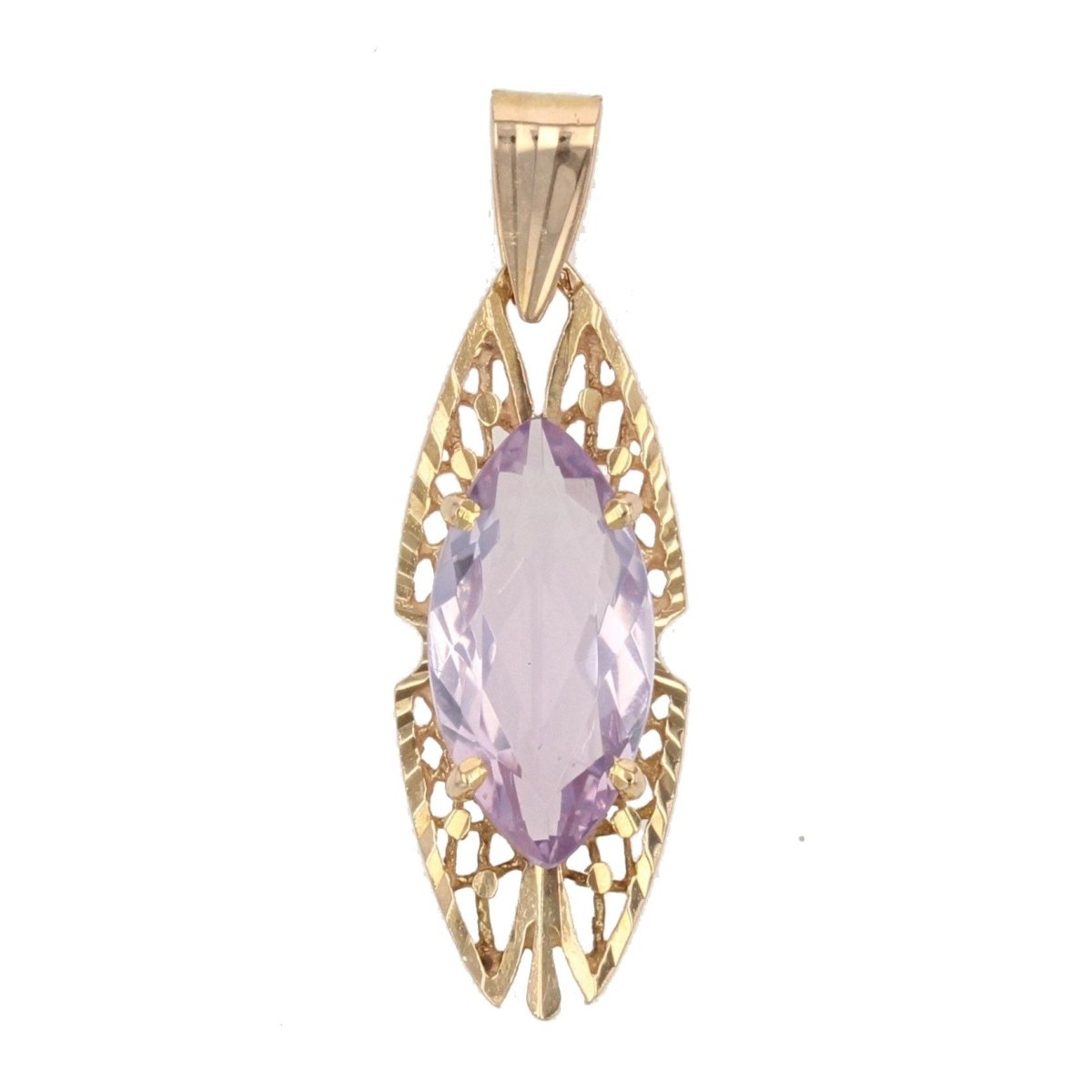 Pendentif ajouré en or jaune et améthyste - Castafiore