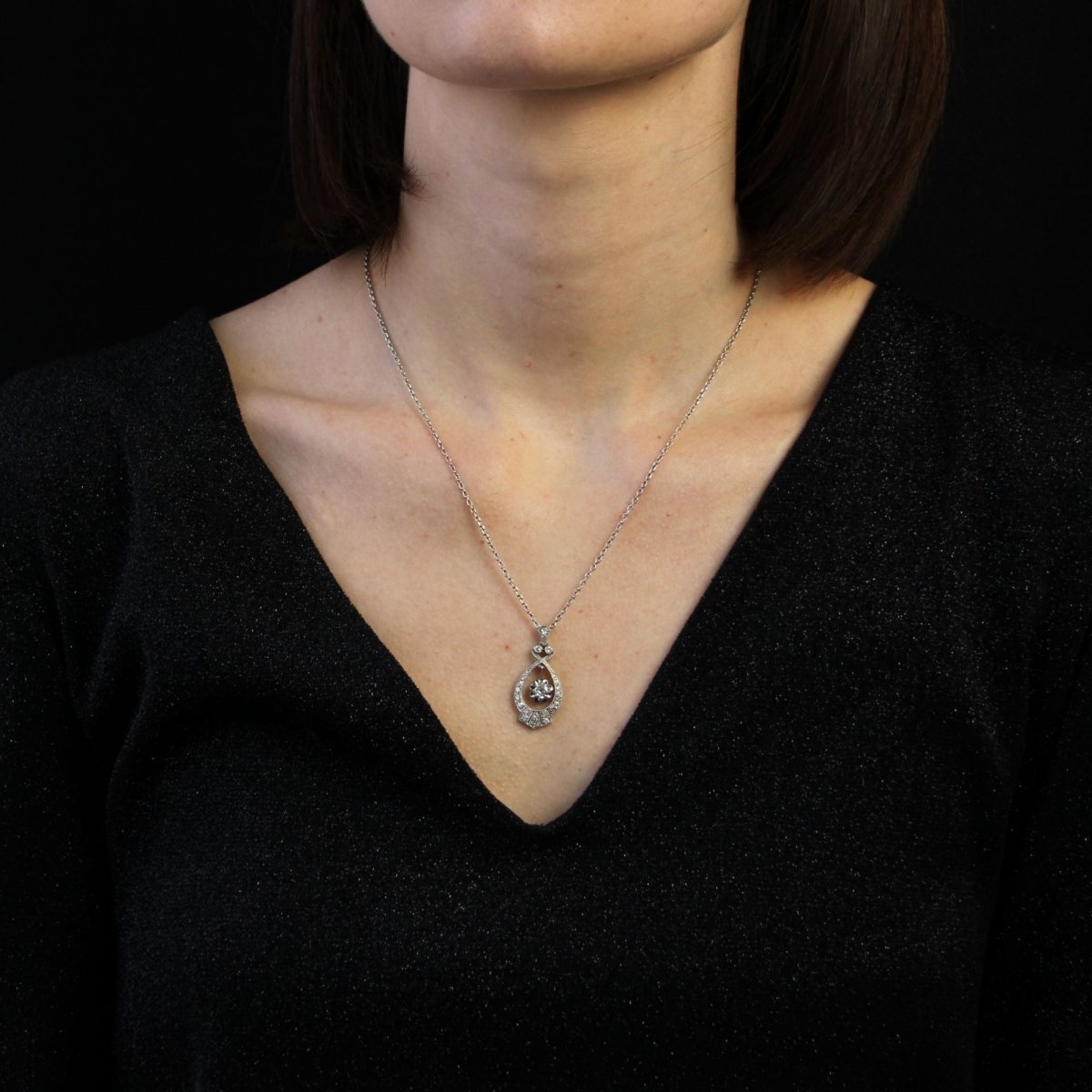 Pendentif ancien art déco diamants - Castafiore