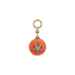 Pendentif ANCIEN Boule étoile en or jaune et corail - Castafiore