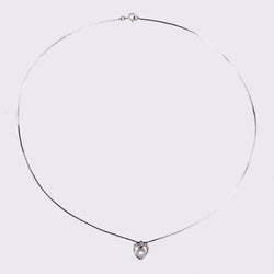 Pendentif ANCIEN Chaine maille géométrique en or blanc et platine - Castafiore