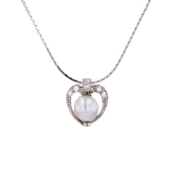 Pendentif ANCIEN Chaine maille géométrique en or blanc et platine - Castafiore