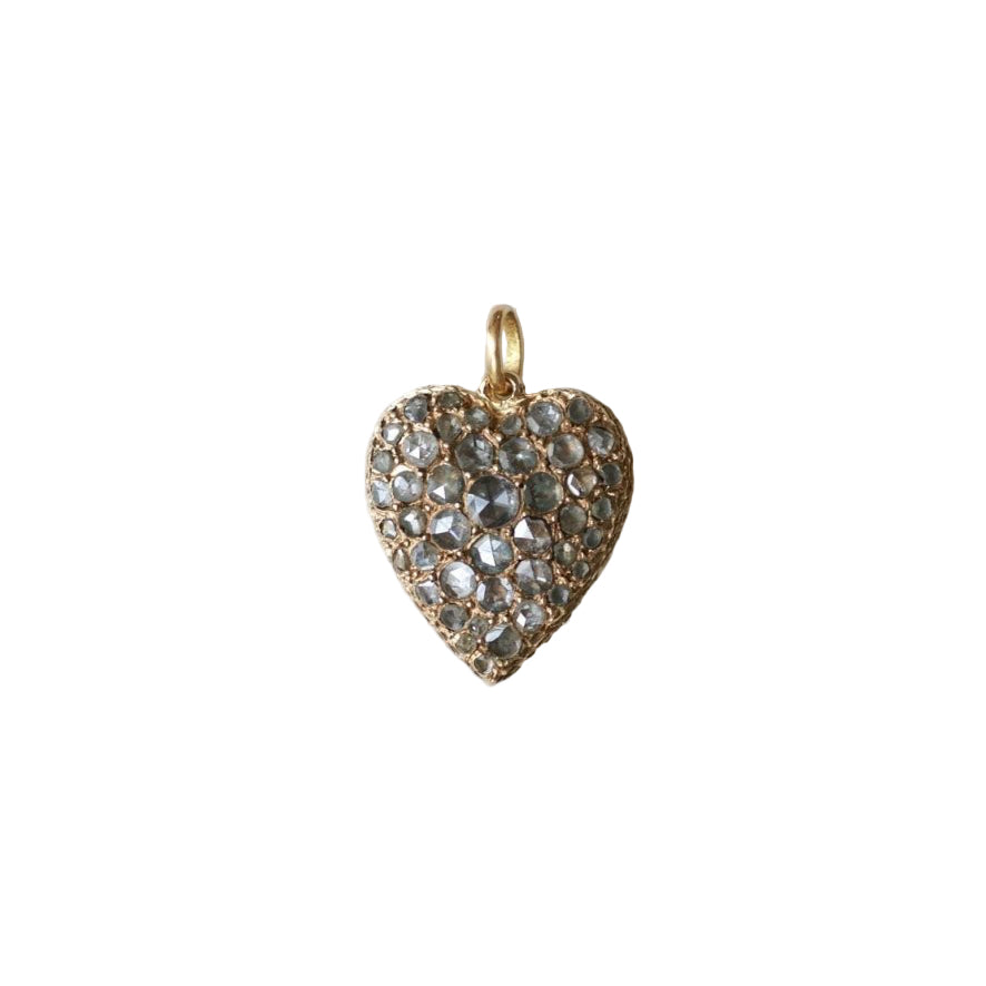 Pendentif ANCIEN Cœur en or rose et diamants - Castafiore