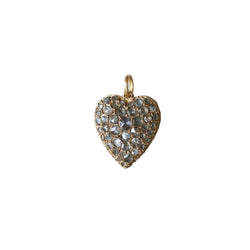 Pendentif ANCIEN Cœur en or rose et diamants - Castafiore