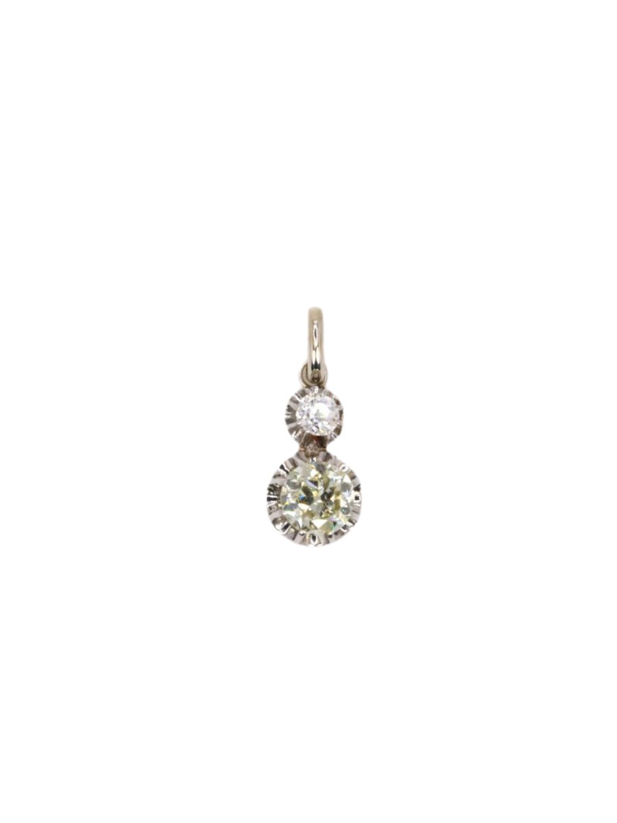Pendentif ancien diamants taille ancienne 0,80 ct - Castafiore