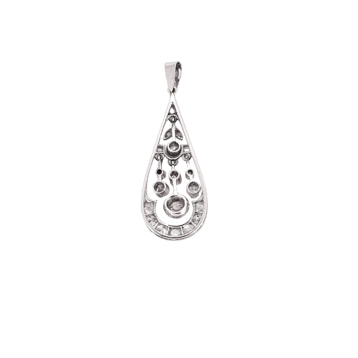 Pendentif Ancien en or blanc et diamants - Castafiore