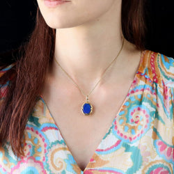 Antique lapis lazuli medallion