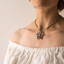 Pendentif ancien fleur diamants - Castafiore