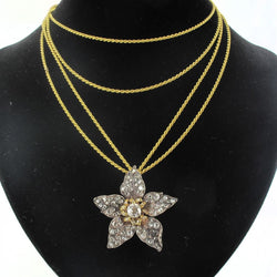 Pendentif ancien fleur diamants - Castafiore
